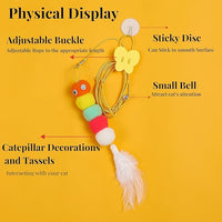 GUCHO Cat Toys for Indoor Toys,Rainbow Cat Wand Toys,Feather Flips Plush Ball Cat Toys,Interactive Real Feather Cat Toy for Teaser Play and Chase Exercise with Kitten 4 Pack