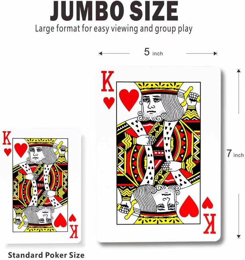 PMLAND 5x7 Giant Jumbo Playing Cards Large Poker for Seniors - 5 inches x 7 inches