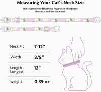 2 Pack Cotton Cat Collar Pink Strawberrie White Heart Cute Kitten - Purple&Pink - image 3