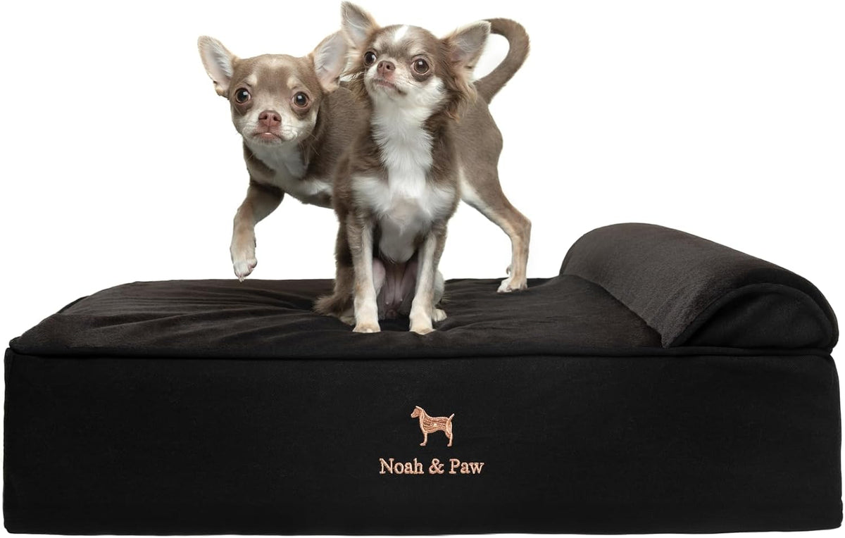 Large Dog Bed Orthopedic Memory Foam Cooling Gel 35x25x8.7 in – Essentials for Dogs - Black - DE / Medium