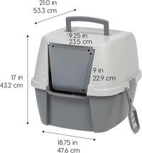IRIS USA Large Front Door Cat Litter Box, Walk-in Entry - Jumbo Enclosed / Dark Gray w/ Scoop - image 2