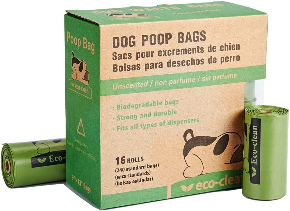 ECO-CLEAN Poop Bags Biodegradable - 16 Rolls/240 Bags