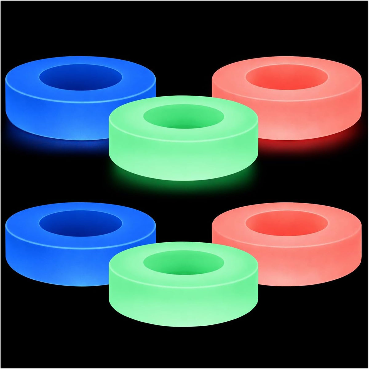 Deekin glow in the dark hockey pucks glowing green, PVC pucks with matte finish - view 2