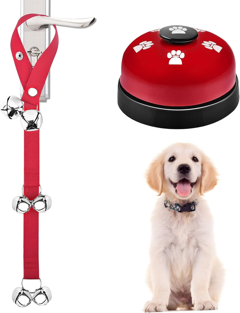 2 Pack Dog Doorbells, Pet Training Bells for Go Outside Potty Training and Communication Device - Red