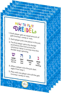 The Dreidel Company 25 pack Hanukkah dreidels in blue and white plastic with foil Hebrew letters - view 8