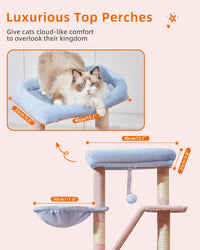 Taoqimiao Cat Tree, Suitable for Kittens - Pink and Blue / 38.5 Inches - image 3