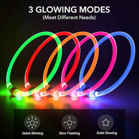 BSEEN Light Up Dog Collar - LED Dog Collar Rechargeable, Glowing Pet Collars for Small Medium Large Dogs, TPU Cuttable Lighted Puppy Collar, Safety Dog Lights for Night Walking (Green 70cm)