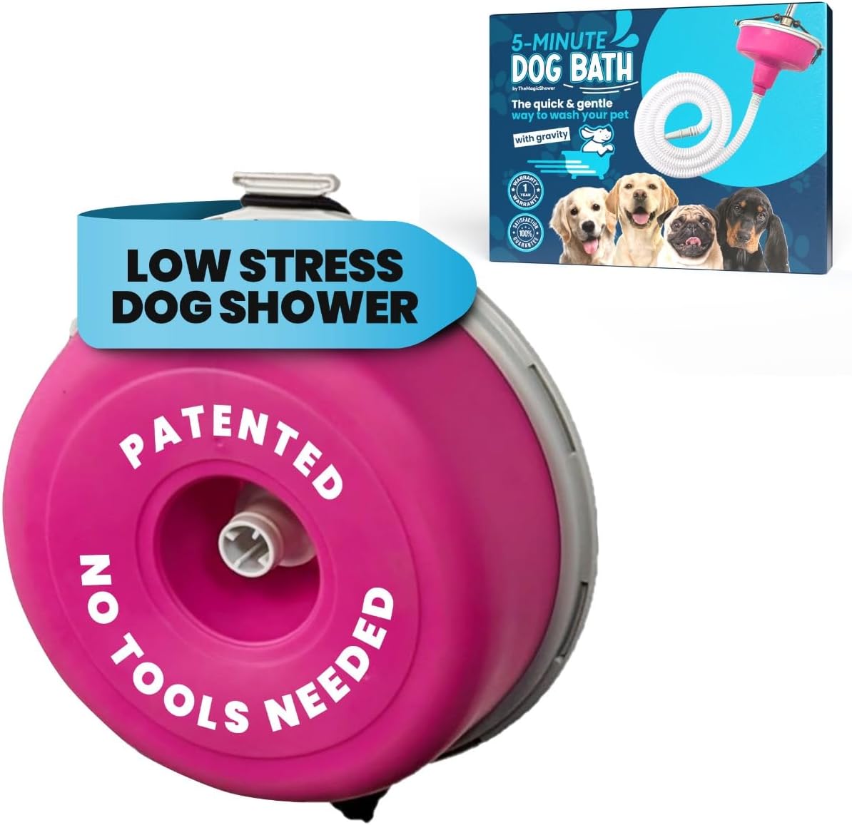 5-MinutePetBath Dog Bath Hose Attachment - Pink