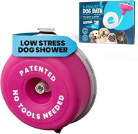 5-MinutePetBath Dog Bath Hose Attachment - Shower Head Accessory for Dog Washing - Low Stress Pet Shower - Portable Wash Station for Grooming, Rinse & Cleaning - Attachable Bathing Essential - Pink
