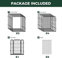 FXW Homeplus Unleashed Indoor Dog Playpen - Stress-Free and Safe Play, Heavy Duty 32 Inch 5 Acrylic Panels + 5 Wire Panels Dog Pen for Small and Medium Dogs, Black│Patented