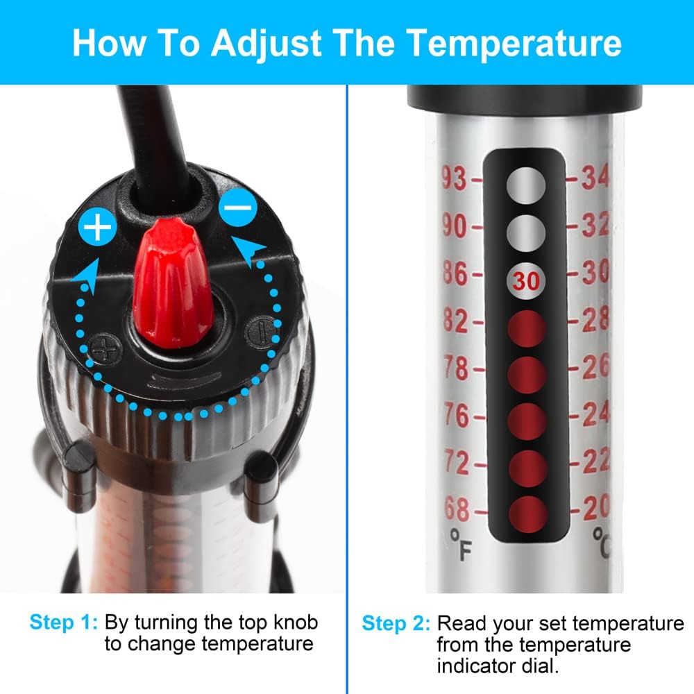 DaToo 50 Watt Aquarium Heater Submersible Adjustable Temperature Fish - 50Watt - image 3