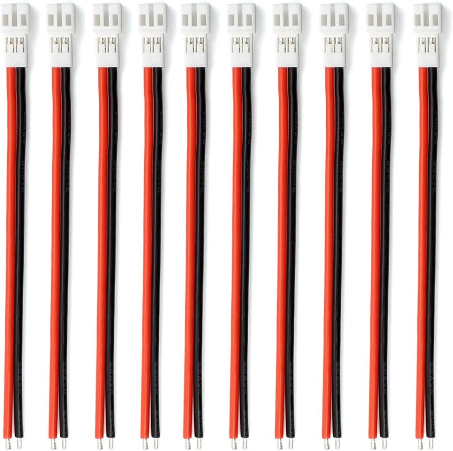 Elechawk 10-pack JST-PH 2.0 female connector cables on 22AWG silicone wire