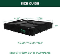FXW Homeplus Unleashed Indoor Dog Playpen - Stress-Free and Safe Play, Heavy Duty 24 Inch 8 Wire Panels with Playpen Cover for Puppy and Small Dogs, Black│Patented