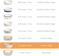 Pearhead Ceramic Dog Bowl, Woof Speckled Pet Food & Water Dish - Taupe Woof Bowl / Medium - image 3