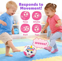 Move2Play, Hilariously Interactive Toy with Music & Sound Effects | Birthday Gift for Boy & Girl - Soccer - Pink - image 3