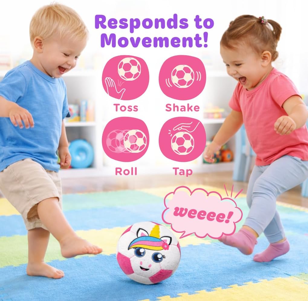 Move2Play, Hilariously Interactive Toy with Music & Sound Effects | Birthday Gift for Boy & Girl - Soccer - Pink - image 3