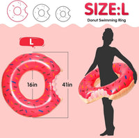 DMAR Donut Pool Float, Donut Tube & Ring for Beach & Pool - 41in Strawberry Pink - image 2