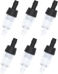 Pawfly Aquarium Check Valves Plastic One Way Non-Return Check Valve - Black / 6 Pack