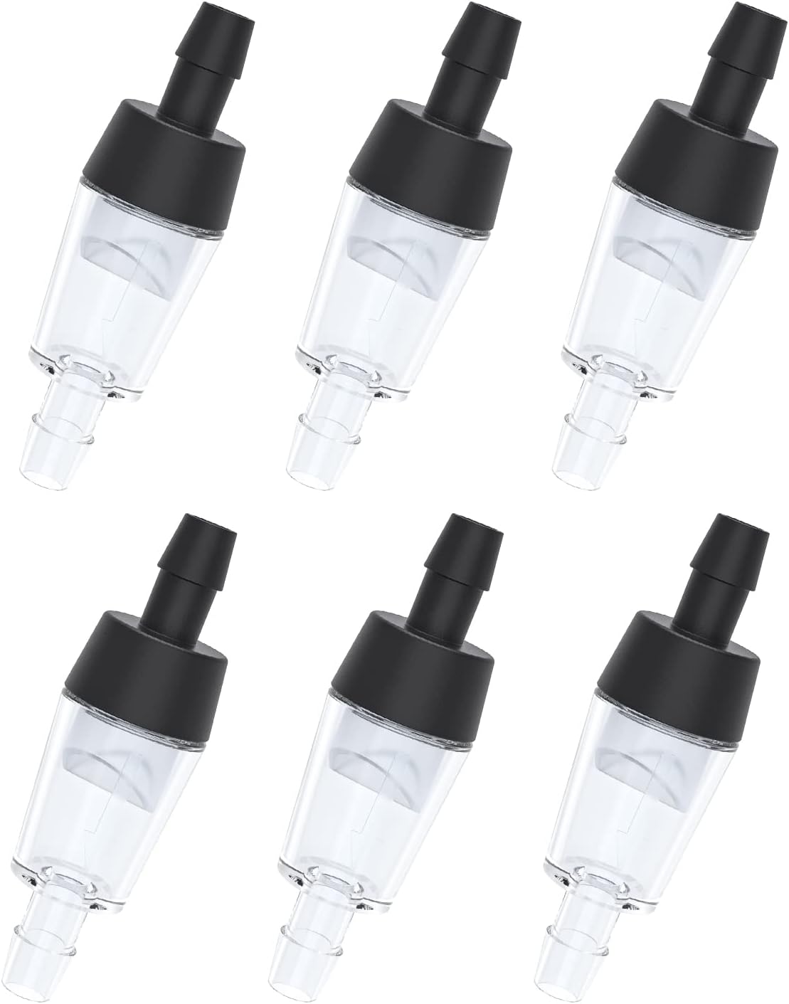 Pawfly Aquarium Check Valves Plastic One Way Non-Return Check Valve - Black / 6 Pack
