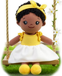 OUOZZZ Soft Baby Doll 12.6" Yellow Bee Dress Snuggle Buddy Doll – Fun for Kids & Family - D-nevaeh02