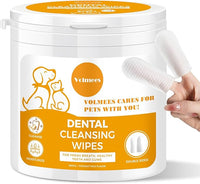 Pet Dental Finger Wipes for Dogs and Cats, Dog Teeth Cleaning Wipes, Dog Dental Care Wipes, Reduce Plaque & Tartar Buildup, Freshen Breath, Cleaner Mouth, Coconut Scent, 50Pcs