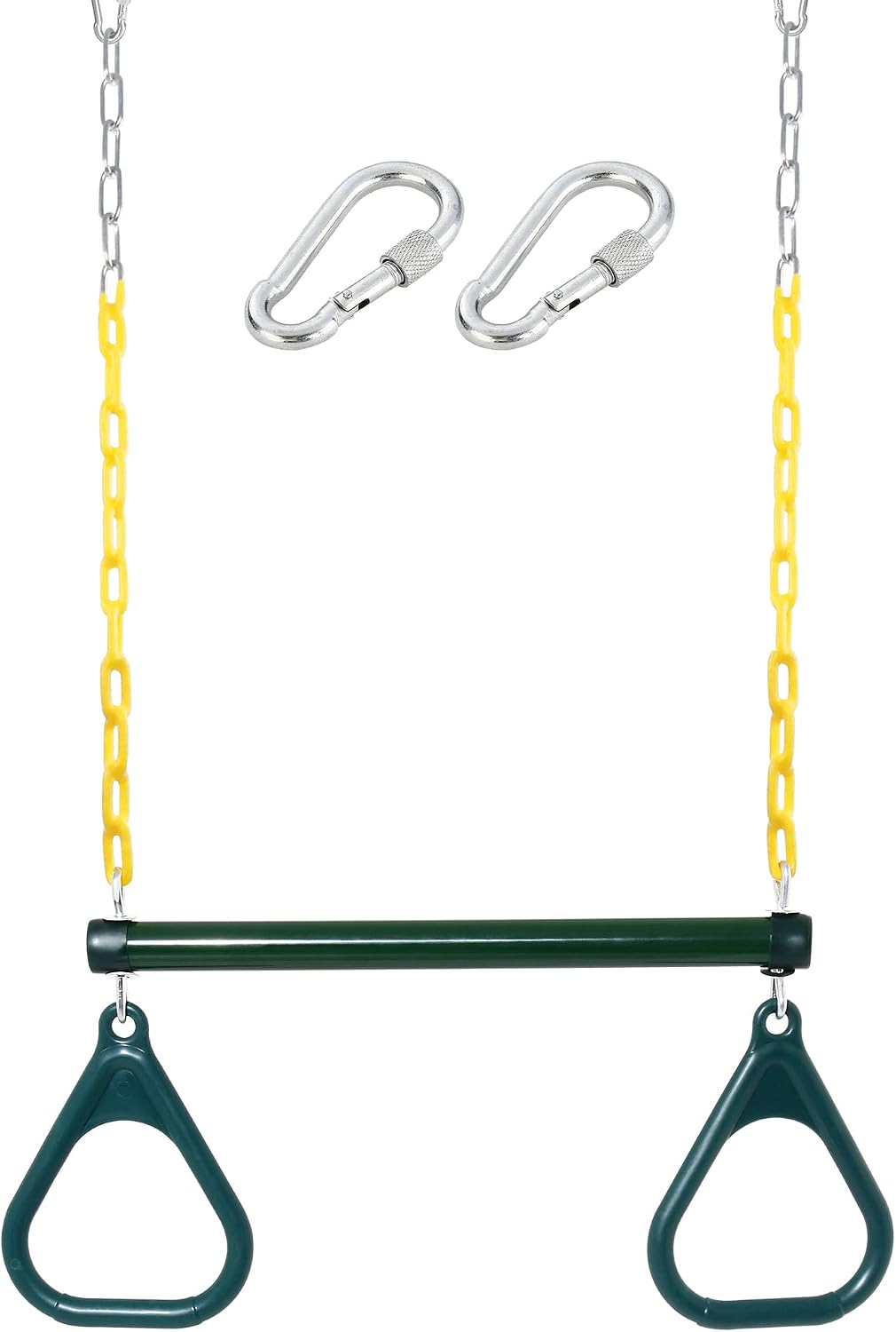 Take Me Away 18'' Trapeze Swing Bar Rings 48'' Heavy Duty Plastic - Grenn