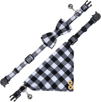 Faleela Breakaway Cat Collar with Bells - White and black+bandana - image 3