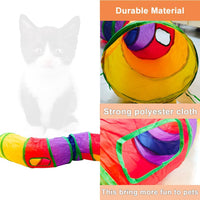 Cat Tunnel Tube Toys，Tunnels for Indoor Cats - S - 2 Way Yellow Green - image 4