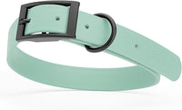 Dogline Biothane Waterproof Dog Collar Strong Coated Nylon Webbing with Black Hardware Odor- Proof for Easy Care Easy to Clean High Performance Fits Small Medium or Large Dogs, Sage Green