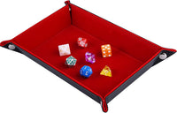 SIQUK Double Sided Dice Tray Folding Rectangle Dice Holder – Fun for Kids & Family - Burgundy