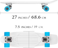 KMX Classic Retro Mini Cruiser Skateboard 22" & 27" for Boys Girls - White Retro / 27" - image 3