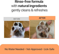 PetO’Cera Waterless Shampoo for Dogs & Cats–No Rinse Foam, Lick-Safe, Itch Relief, Detangles & Moisturizes, Hypoallergenic, Vet-Approved, 5.07oz/150ml