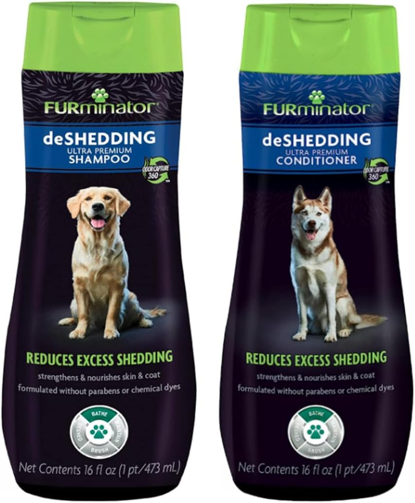 Furminator Deshedding Ultra Premium Shampoo & Conditioner Bundle.