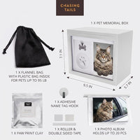 Large Dog Urn for Ashes, Pet Memorial Keepsake Photo Box - White - image 2