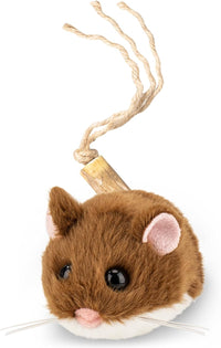 Migipaws Interactive MigiMouse Cat Toy 360° Rolling & Spin with Mesh - Brown