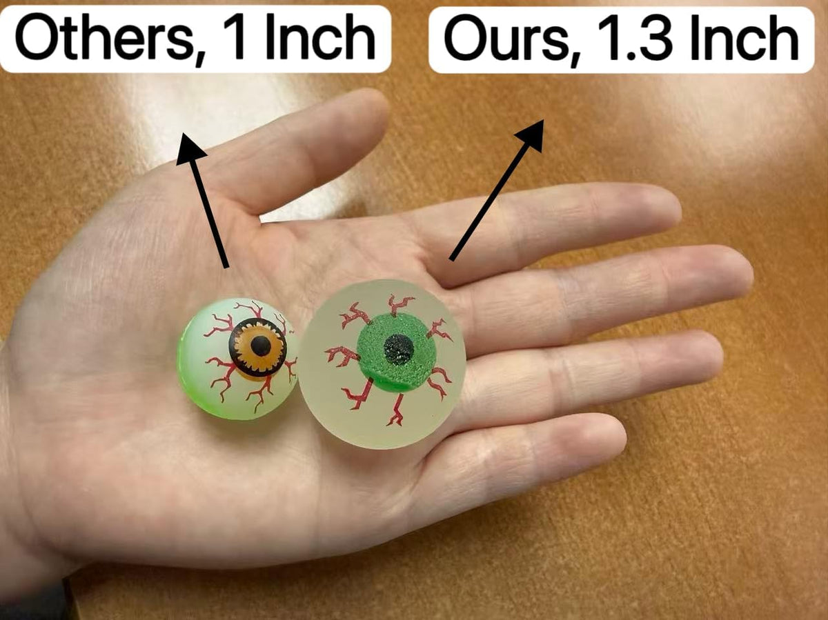 GiftExpress 24ct 1.3" Extra Large Glow in the Dark Eyeballs Bouncy - 24 - image 2