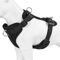 Wisedog Mesh Breathable Dog Harness: No Pull Harness with 3 Fast-Release Buckles Adjustable for Walking & Training for Small Medium Large Dogs (Black, L: Neck=20"-25"/Chest=17"-33")