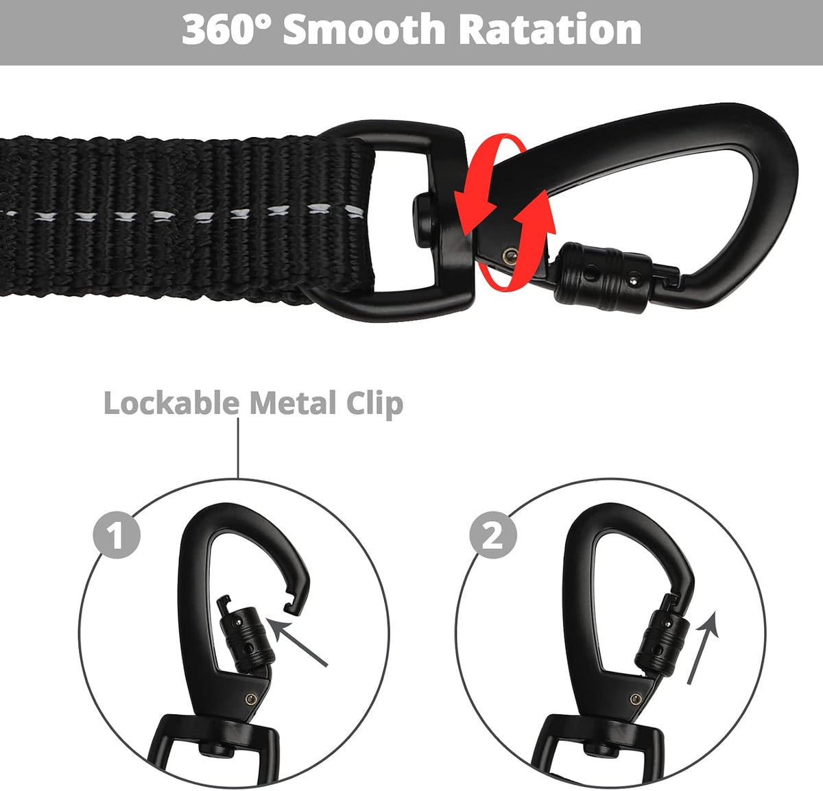 Long Dog Leash 15 FT: Heavy Duty Rope Leashes for Dogs Training - dark grey / 10ft*1/3'' - image 4