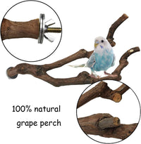 PINVNBY 3 Sizes Natural Parrot Perch Grape Wood Bird Stand Pole - 9.8in - image 2