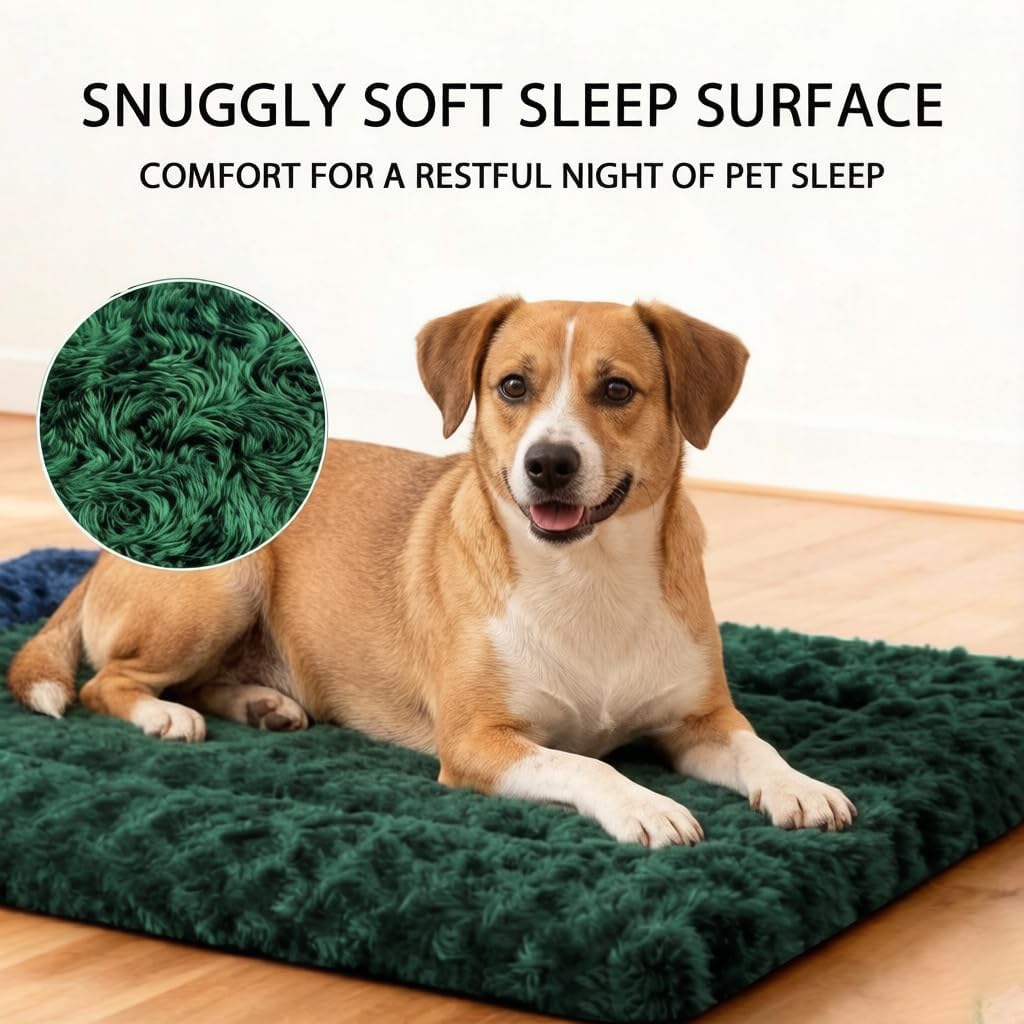 Dog Bed Mat, Reversible Crate Pad - 30"L*20"W*1.5"Th / Forest Green-1pc - image 4