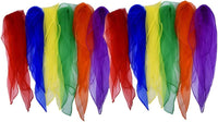 yueton 12 pack of colorful hemmed square chiffon rhythm band scarves in six colors - view 2