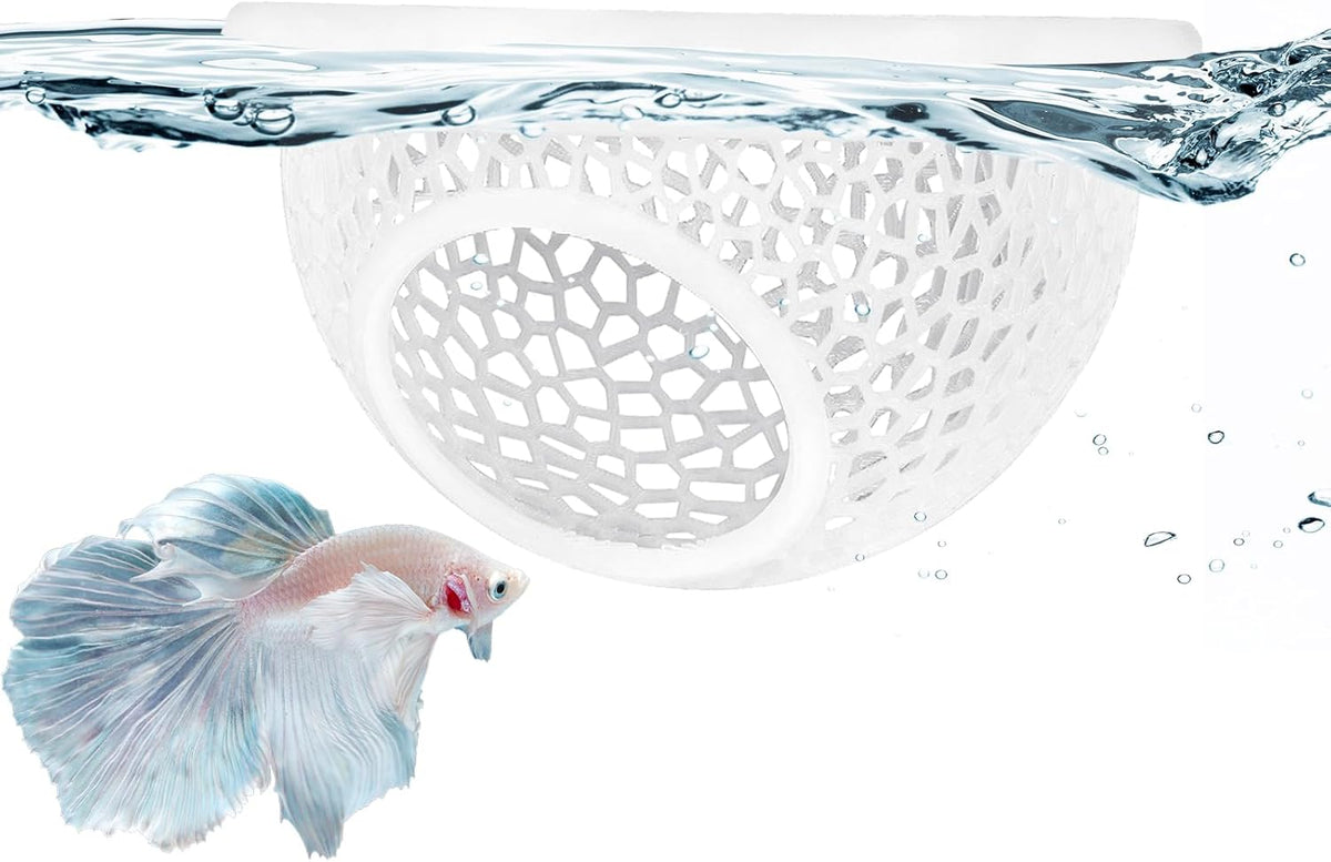 Floating Betta Hide & Shrimp Cave, 3D Printed Aquarium Decor - Ivory