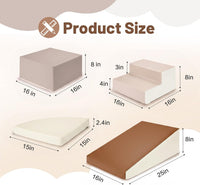 TODIBY 6-Piece Soft PU Leather Toddlers Climbing Toys - Beige Coffee / Regular Size - image 2