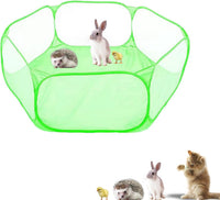 Small Animals Playpen, Portable Pop-up Open Interactive Pet Tent - Green