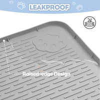 Cat Litter Mat, Extra Large 40" x 28" Silicone Mat Litter Trapping Mat for Scatter Control, Soft on Kitty Paws, Easy to Clean (Gray)