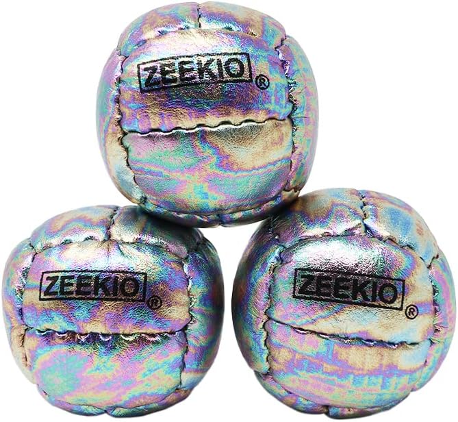 Zeekio Galaxy 12 panel leather juggling balls, pack of 3 in dark blue - view 11