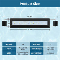 DaToo LED Aquarium Light Full Spectrum Fish Tank Light with Dimmer - 12~16 Inch - image 2