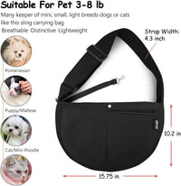 NATUYA Small Dog Cat Carrier Sling - Black / Canvas-Adjustable Strap - image 2