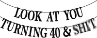 Black Glitter Look at You Turning 25 & Sh*t Banner - 40
