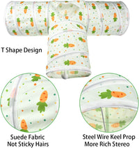 Bunny Rabbit Tunnels Rabbit Cat 3 Way Collapsible Tunnel with Cute - T Shape - image 3